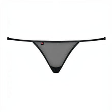 Chilot tanga sexy OBSESSIVE Luiza, model cu plasă și design floral din dantelă, material elastic, mărime S/M, negru