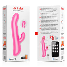 Vibrator tip rabbit, ONINDER - Oslo, pentru stimulare multipla prin rotatii cu 10 niveluri de vibratie, incarcare USB, din slicon, culoare Roz, 23 cm