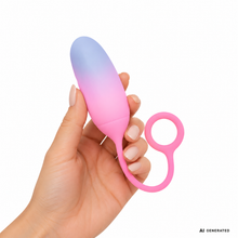Ou vibrator INTOYOU APP -Double Layer, pentru stimularea sexuală feminină, control prin aplicație, 10 funcții de vibrație, 19.5 cm, albastru/roz