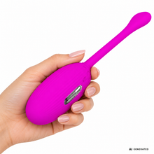 Ou vibrator cu telecomanda PRETTY LOVE Shock Fun, 7 funcții de vibrație, 3 funcții de electroșoc, culoare mov