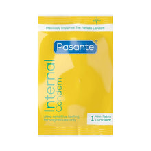 Prezervative pentru femei PASANTE Internal Condom, fără latex, lubrifiate și transparente, 3 bucăți