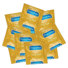 Prezervative PASANTE King Size, din latex, lubrifiate și rezistente, diametru 60 mm, 144 bucăți