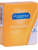 Prezervative PASANTE Naturelle, din latex, senzație naturală și confortabilă, diametru 54 mm, 3 buc