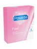 Prezervative PASANTE Sensitive Feel, din latex, ultra-subțiri și rezistente, diametru 52 mm, 3 bucăți