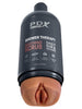 Masturbator PDX PLUS+ Discreet Stroker Soothing Scrub, în formă de gel de duș, simulare vaginală realistă, maro