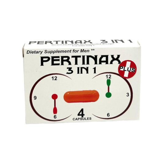 Capsule PERTINAX Plus 3 in 1, pentru erecții puternice și de durată, formulă naturală cu ginseng, 4 capsule