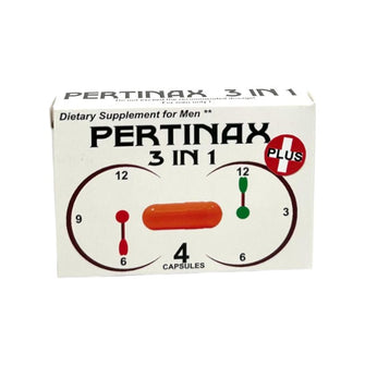 Capsule PERTINAX Plus 3 in 1, pentru erecții puternice și de durată, formulă naturală cu ginseng, 4 capsule