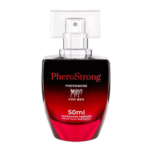 Parfum cu feromoni PHEROSTRONG Beast, pentru bărbați, cu note de piper picant, mentă și lemn de santal, 50 ml