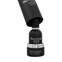 Parfum cu feromoni PHEROSTRONG Elixir, pentru bărbați, cu note de lemn de santal, ylang-ylang și trandafir bulgar, negru, 50 ml