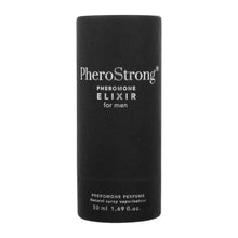 Parfum cu feromoni PHEROSTRONG Elixir, pentru bărbați, cu note de lemn de santal, ylang-ylang și trandafir bulgar, negru, 50 ml