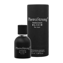 Parfum cu feromoni PHEROSTRONG Elixir, pentru bărbați, cu note de lemn de santal, ylang-ylang și trandafir bulgar, negru, 50 ml