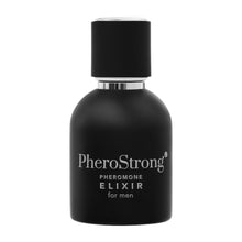 Parfum cu feromoni PHEROSTRONG Elixir, pentru bărbați, cu note de lemn de santal, ylang-ylang și trandafir bulgar, negru, 50 ml