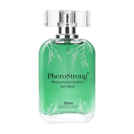 Parfum cu feromoni PHEROSTRONG Entice, pentru bărbați, cu note de bergamotă, floare de portocal și patchouli, 50 ml