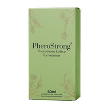 Parfum cu feromoni PHEROSTRONG Entice, pentru femei, cu note de zambilă de apă, cedru și patchouli, 50 ml