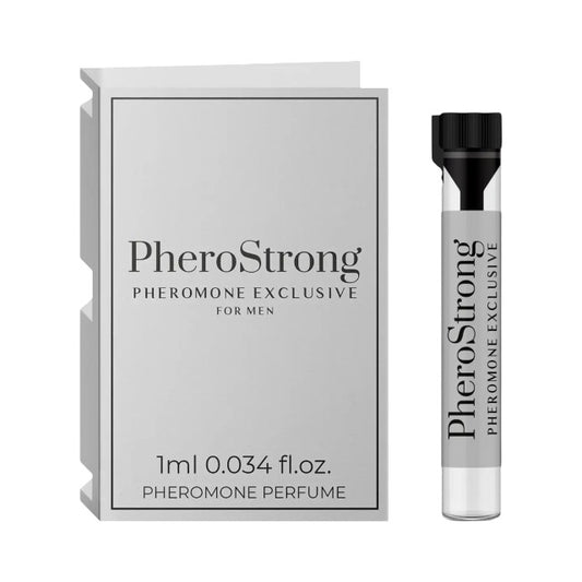 Mostră parfum cu feromoni PHEROSTRONG Exclusive For Men, pentru bărbați, note de bergamotă, piper și lavandă, 1 ml