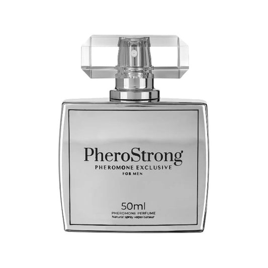 Parfum cu feromoni PHEROSTRONG Exclusive For Men, pentru bărbați, note de bergamotă, piper și lavandă, 50 ml