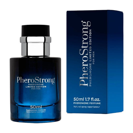 Parfum cu feromoni PHEROSTRONG Limited Edition, pentru bărbați, cu note de vanilie, lămâie și lemn de santal, 50 ml