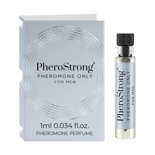 Mostră parfum cu feromoni PHEROSTRONG Only For Men, pentru bărbați, note de mandarină, cedru și mosc alb, 1 ml