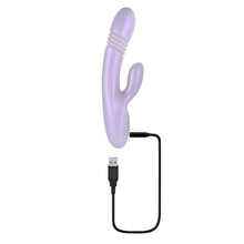 Vibrator rabbit PLAYBOY Bumping Bunny, cu funcții de penetrare automată și încălzire, 10 funcții de vibrație, mov