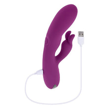 Vibrator rabbit PLAYBOY Busy Bunny, cu funcție de tapping, 10 viteze, rezistent la apă, din silicon, culoare mov