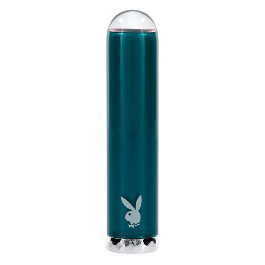 Stimulator clitoris PLAYBOY Emerald Glass Vibrator, din sticlă borosilicată, 10 funcții de vibrație, rezistent la apă, verde