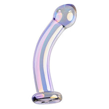 Dildo PLAYBOY Jewels King, design curbat pentru stimulare punctul G și P, din sticlă borosilicată, 16.3 cm, multicolor