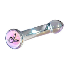 Dildo PLAYBOY Jewels King, design curbat pentru stimulare punctul G și P, din sticlă borosilicată, 16.3 cm, multicolor