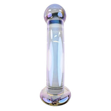 Dildo PLAYBOY Jewels King, design curbat pentru stimulare punctul G și P, din sticlă borosilicată, 16.3 cm, multicolor