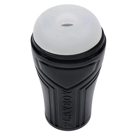 Masturbator PLAYBOY The Urge Small, din TPE texturat pentru stimulare intensă, rezistent la apă, lungime 17 cm, negru