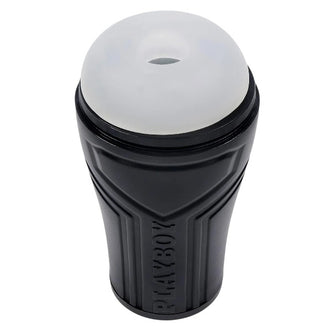 Masturbator PLAYBOY The Urge Small, din TPE texturat pentru stimulare intensă, rezistent la apă, lungime 17 cm, negru