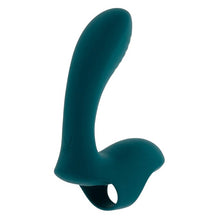 Vibrator dublu pentru deget PLAYBOY Wrapped Around Your Finger, 9 funcții de vibrație, rezistent la apă, verde