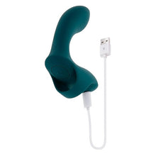 Vibrator dublu pentru deget PLAYBOY Wrapped Around Your Finger, 9 funcții de vibrație, rezistent la apă, verde