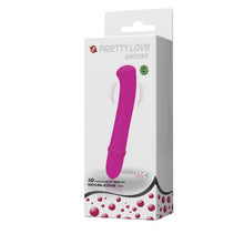 Vibrator mini PRETTY LOVE Antony, pentru stimularea clitorisului, cu 10 funcții de vibrație, din silicon, culoare roz, 12.5 cm