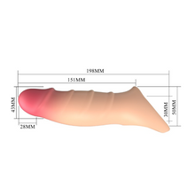 Manșon PRETTY LOVE Damell, pentru extensia și îngroșarea penisului, inel pentru testicule, din TPE moale, 19.8 cm, culoarea pielii