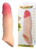 Manșon PRETTY LOVE Damell, pentru extensia și îngroșarea penisului, inel pentru testicule, din TPE moale, 19.8 cm, culoarea pielii