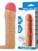 Manșon PRETTY LOVE Hani, pentru extensia și îngroșarea penisului, cu inel pentru testicule, +5 cm în lungime, culoarea pielii