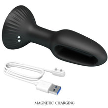 Vibrator anal PRETTY LOVE Hubert, cu 7 funcții de mișcări ritmice, din silicon, rezistent la apă, diametru 4 cm, negru