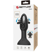 Vibrator anal PRETTY LOVE Hubert, cu 7 funcții de mișcări ritmice, din silicon, rezistent la apă, diametru 4 cm, negru