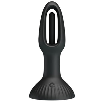 Vibrator anal PRETTY LOVE Hubert, cu 7 funcții de mișcări ritmice, din silicon, rezistent la apă, diametru 4 cm, negru