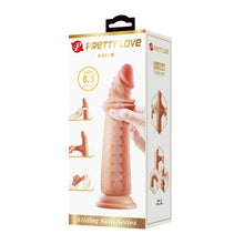 Dildo realist PRETTY LOVE Kable, cu material flexibil care imită pielea, bază cu ventuză, 21 cm, culoarea maro