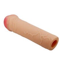 Manșon PRETTY LOVE Bunion, pentru extensia și îngroșarea penisului, cu inel pentru testicule, +2.5 cm în lungime, culoarea pielii