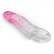 Manșon realist PRETTY LOVE Odes, pentru extensia și îngroșarea penisului, inel pentru testicule, din TPR , +2 cm, culoare roz