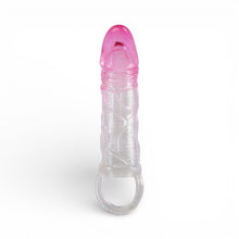 Manșon realist PRETTY LOVE Odes, pentru extensia și îngroșarea penisului, inel pentru testicule, din TPR , +2 cm, culoare roz