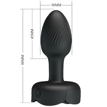 Vibrator anal PRETTY LOVE Olman, bază cu lumini LED, 10 funcții de vibrație, rezistent la apă, diametru 3 cm, negru