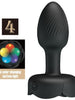 Vibrator anal PRETTY LOVE Olman, bază cu lumini LED, 10 funcții de vibrație, rezistent la apă, diametru 3 cm, negru