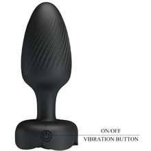 Vibrator anal PRETTY LOVE Osborn, bază cu lumini LED, 10 funcții de vibrație, rezistent la apă, diametru 3.4 cm, negru