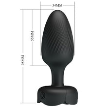 Vibrator anal PRETTY LOVE Osborn, bază cu lumini LED, 10 funcții de vibrație, rezistent la apă, diametru 3.4 cm, negru