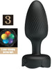 Vibrator anal PRETTY LOVE Osborn, bază cu lumini LED, 10 funcții de vibrație, rezistent la apă, diametru 3.4 cm, negru