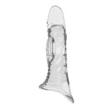 Manșon PRETTY LOVE Penis Sleeve, pentru extensia și îngroșarea penisului, inel pentru testicule, +4 cm în lungime, transparent