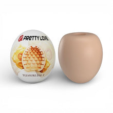Masturbator manual PRETTY LOVE Pleasure Egg 2, interior texturizat, din TPR, culoarea pielii, în formă de ou